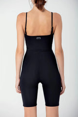 Wear Three Points Black Adjustable Strap Mini Jumpsuit