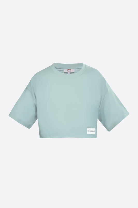 Wear Three Points Green Weekend Crop T-shirt