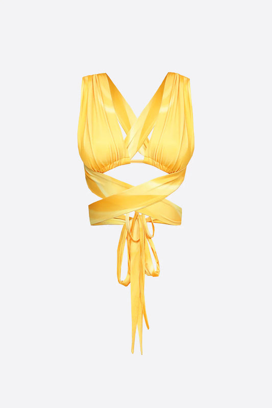 Wear Three Points Orange Hera Tied Bustier