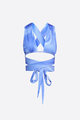 Wear Three Points Purple Iris Tie-up Bustier