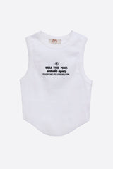 Wear Three Points White Infinity Crop Camisole