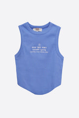 Wear Three Points Blue Infinity Crop Camisole