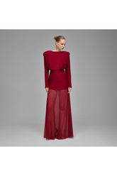 Studio Norn Vigdis Pleated & Tulled Maxi Dress