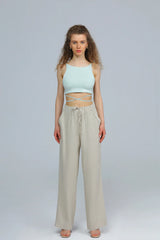 Wear Three Points Green Torsolette Tied Bustier