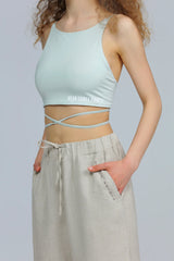 Wear Three Points Green Torsolette Tied Bustier