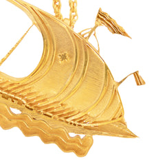 Maison Lygos Ex-Voto Ship Necklace