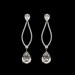 SooSilkyGems DANGLING SOLITAIRE DROP EARRINGS