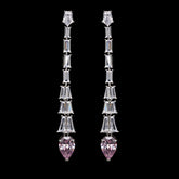 SooSilkyGems PINK DROP SOLITAIRE DANGLE EARRINGS