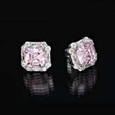 SooSilkyGems PAVE CUSHION PINK DIAMOND EARRINGS