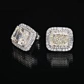 SooSilkyGems ICE CUT G COLOR RADIANT CUT SOLITAIRE EARRINGS