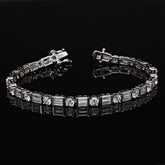 SooSilkyGems BAGUETTE AND ROUND SETTING TENNIS BRACELET