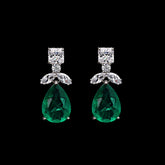 SooSilkyGems PARAIBA DROP EARRING WITH LEAVES