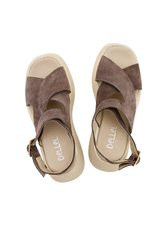 Dellel Deri Mink Rebecca Wedge Heeled Sandals
