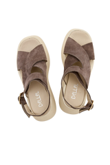 Dellel Deri Mink Rebecca Wedge Heeled Sandals