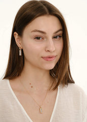 Chaseldor Alberta Zircon Stone Rose Gold Plated Women's Brass Necklace
