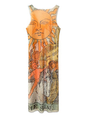 WAYT Tarot Print Mesh Dress