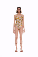 Wayt Tarot Print Recycled Swimsuit