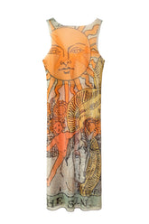 Wayt Tarot Print Mesh Dress