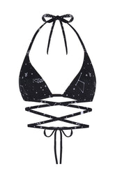 WAYT Space Babe Celestial and Zodiac Print Recycled Bikini Top