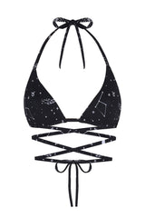 WAYT Space Babe Celestial and Zodiac Print Recycled Bikini Top