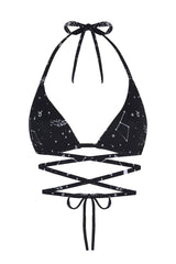 Wayt Space Babe Celestial and Zodiac Print Recycled Bikini Top