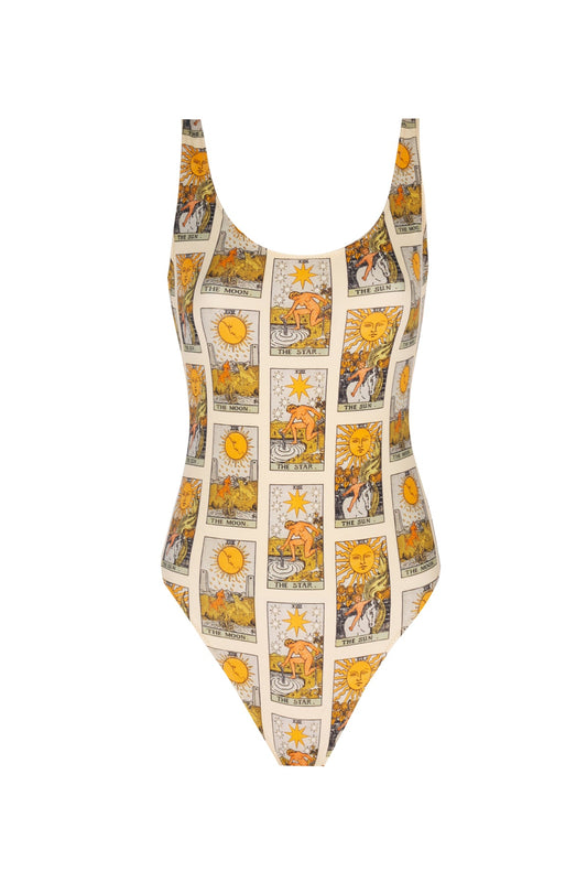 Wayt Tarot Print Recycled Swimsuit