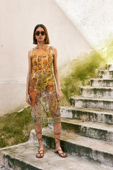 Wayt Tarot Print Mesh Dress