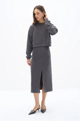 Wear Three Points Anthracite Spirit Midi Skirt