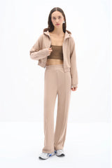 Wear Three Points Stone Colored Lubna Trousers