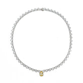 SooSilkyGems TEARDROP CHOKER WITH A YELLOWDIAMOND SOLITAIRE