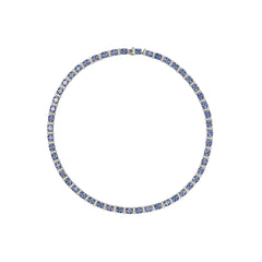SooSilkyGems CARRE STONES BLUE SAPPHIRE TENNIS CHOKER
