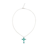SooSilkyGems BAGUETTE BICOLOR CROSS NECKLACE