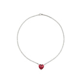 SooSilkyGems HEART TENNIS NECKLACE