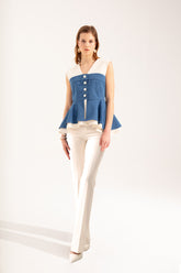 Crescent Line Marine Elegance Set (Vest, Blouse and Trousers)