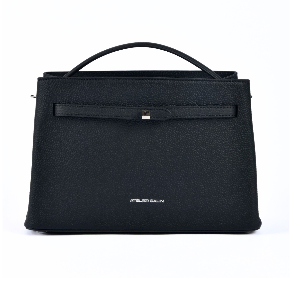Atelier Galin Cube Lock Bag - Black & Silver