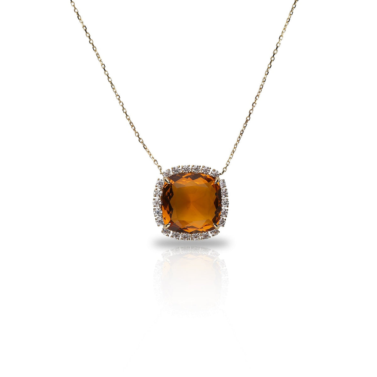 SooSilky 10 CARAT GOLD AND LAB DIAMOND, COLOR NECKLACE