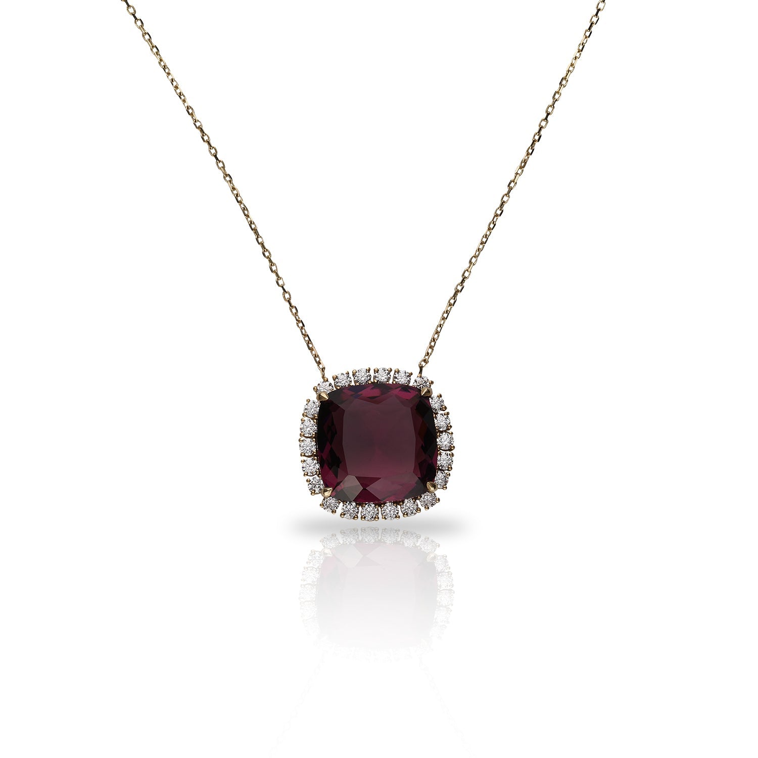 SooSilky 10 CARAT GOLD AND LAB DIAMOND, COLOR NECKLACE