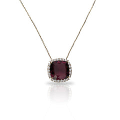SooSilky 10 CARAT GOLD AND LAB DIAMOND, COLOR NECKLACE
