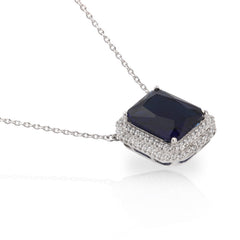 SooSilkyGems BAGUETTE SAPPHIRE CHAIN NECKLACE