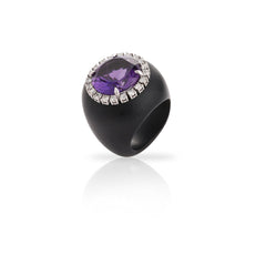 SooSilkyGems HANDCRAFTED EBONY DIAMOND RING