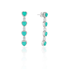 SooSilkyGems HEARTS DROP EARRINGS