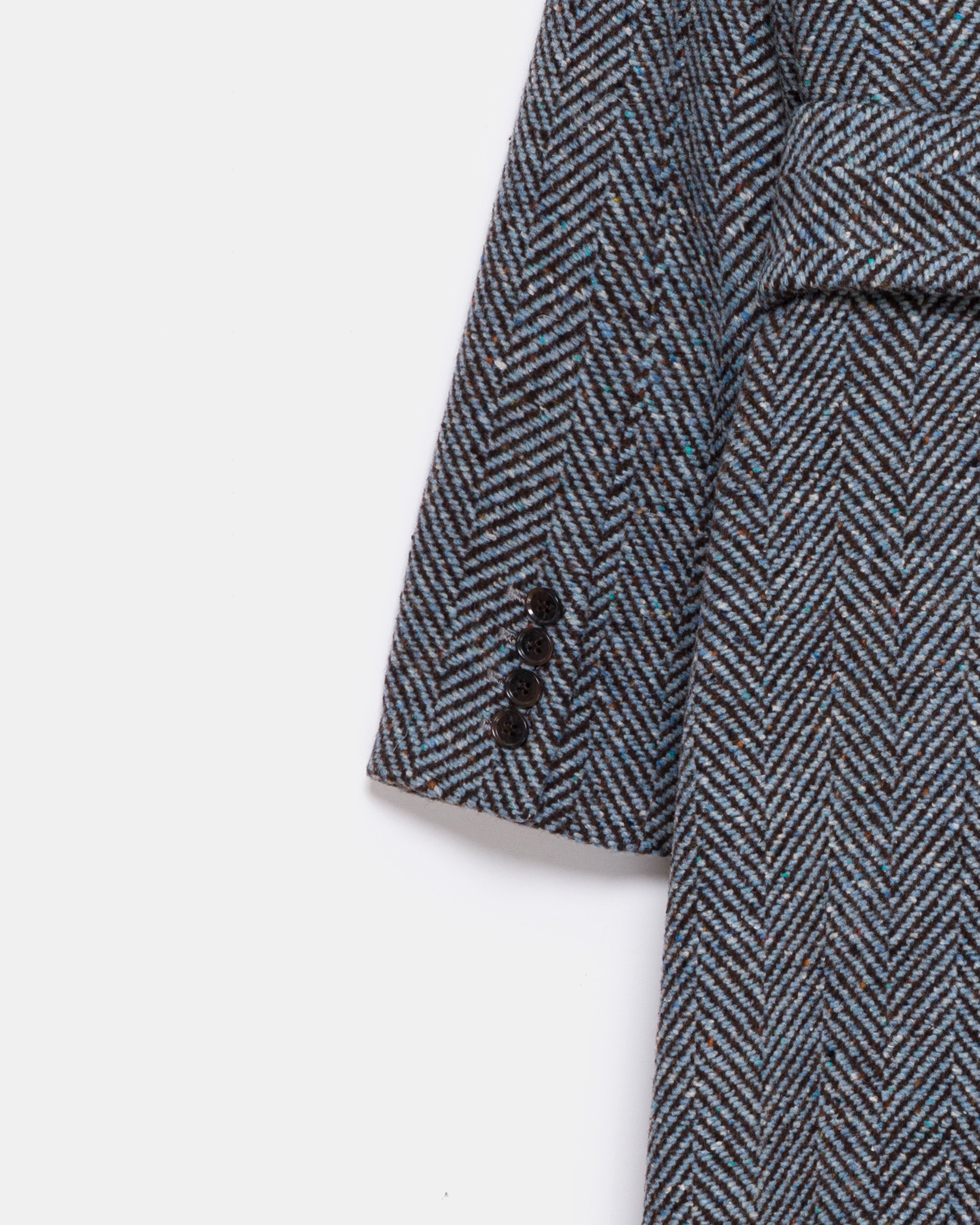 peploum Adele Herringbone Coat - Baby Blue