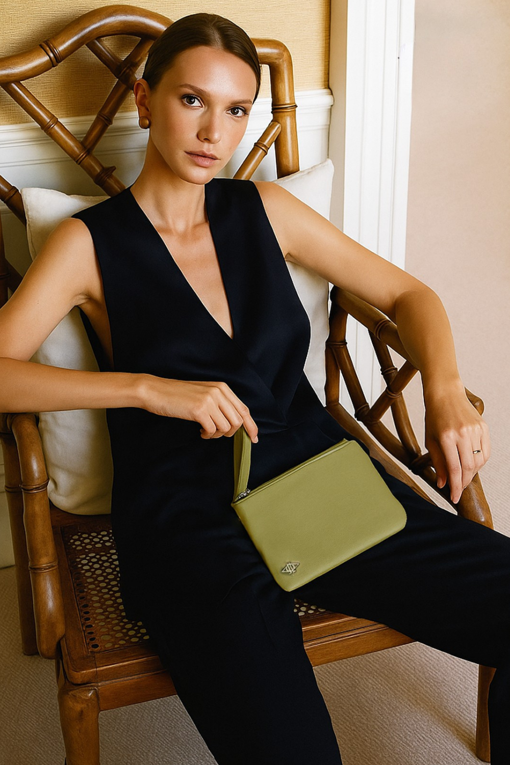 Dellel Deri Khaki Yaya Clutch