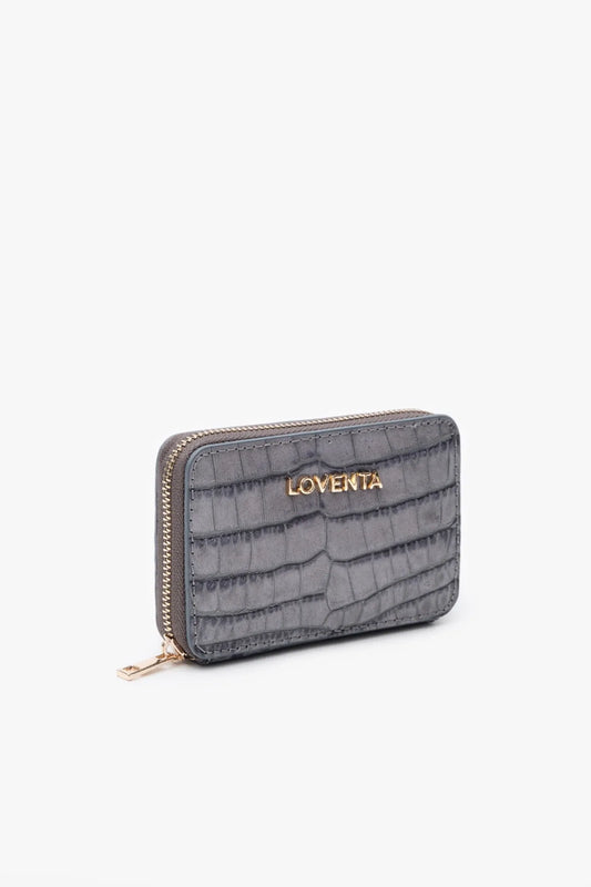 Loventa Genuine Leather Zippered Card Holder Wallet – Blanca Light Blue
