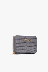 Loventa Genuine Leather Zippered Card Holder Wallet – Blanca Light Blue