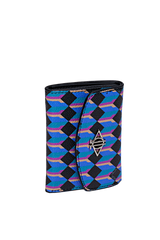 Dellel Deri Monogram Navy Blue Wallet