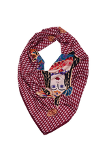 Dellel Deri Claret Red Shahmaran Monogram Scarf
