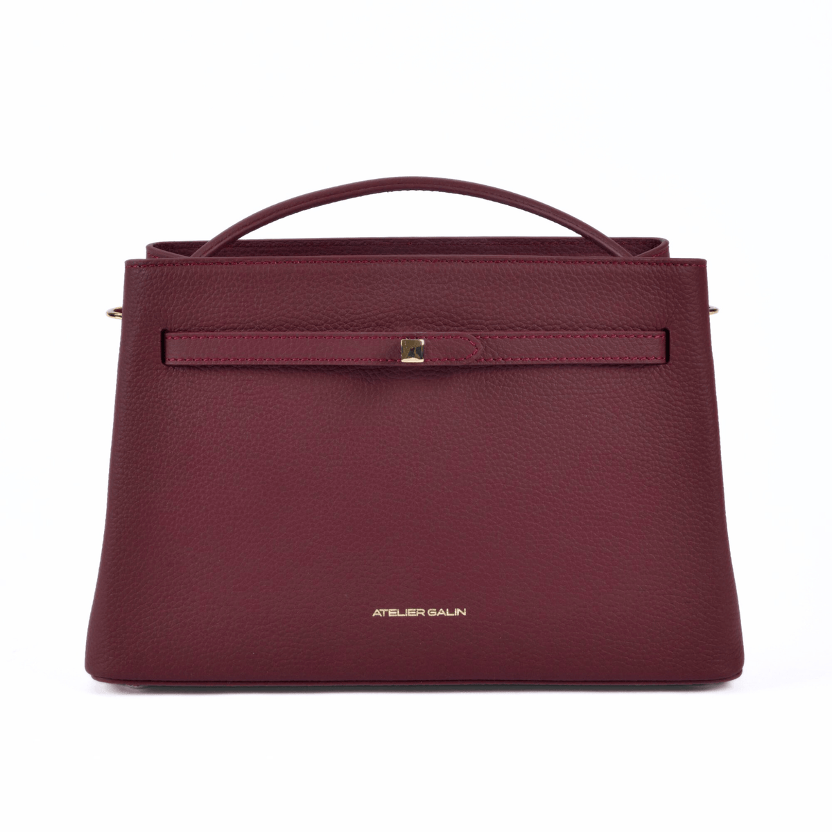 Atelier Galin Cube Lock Bag - Merlot