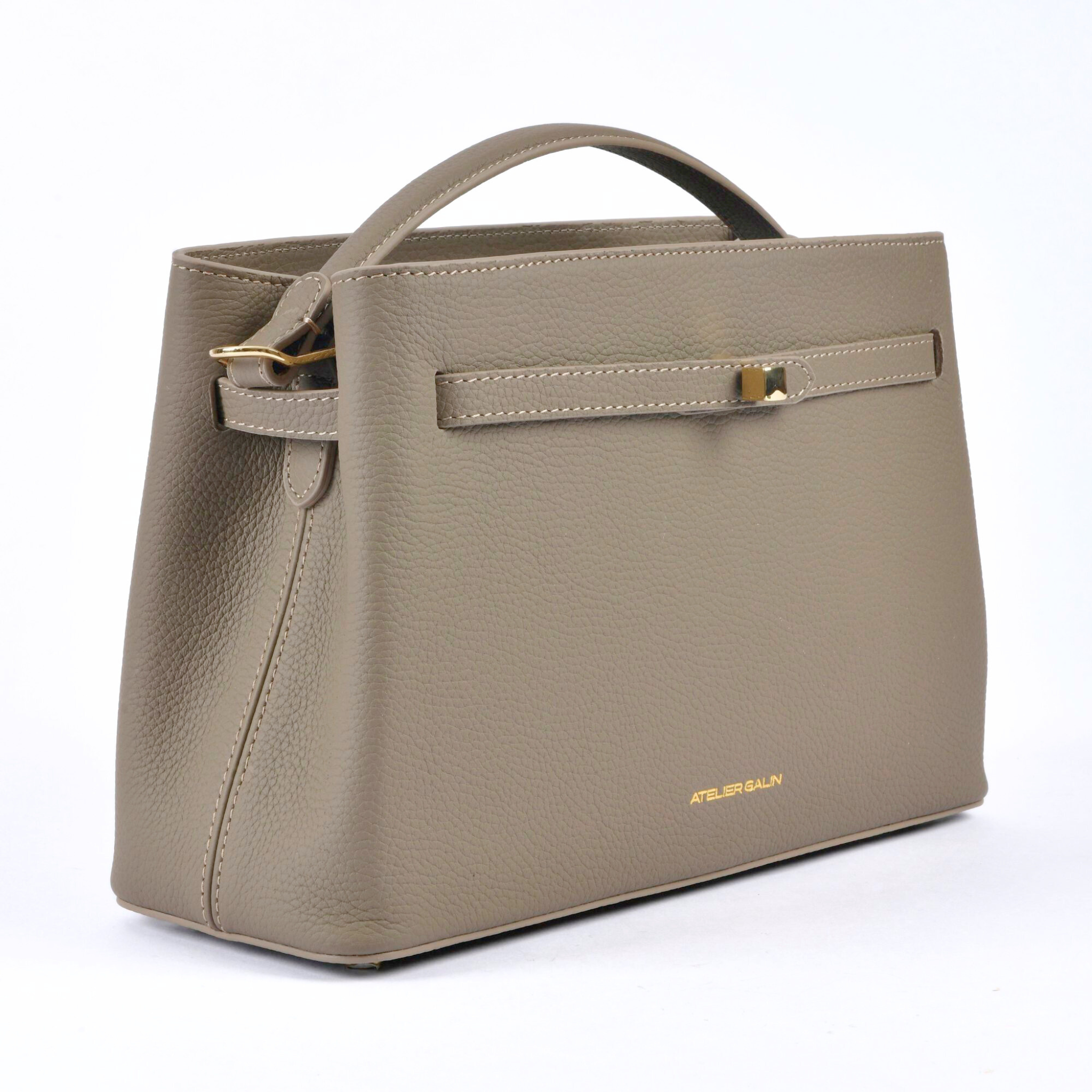 Atelier Galin Cube Lock Bag - Mink