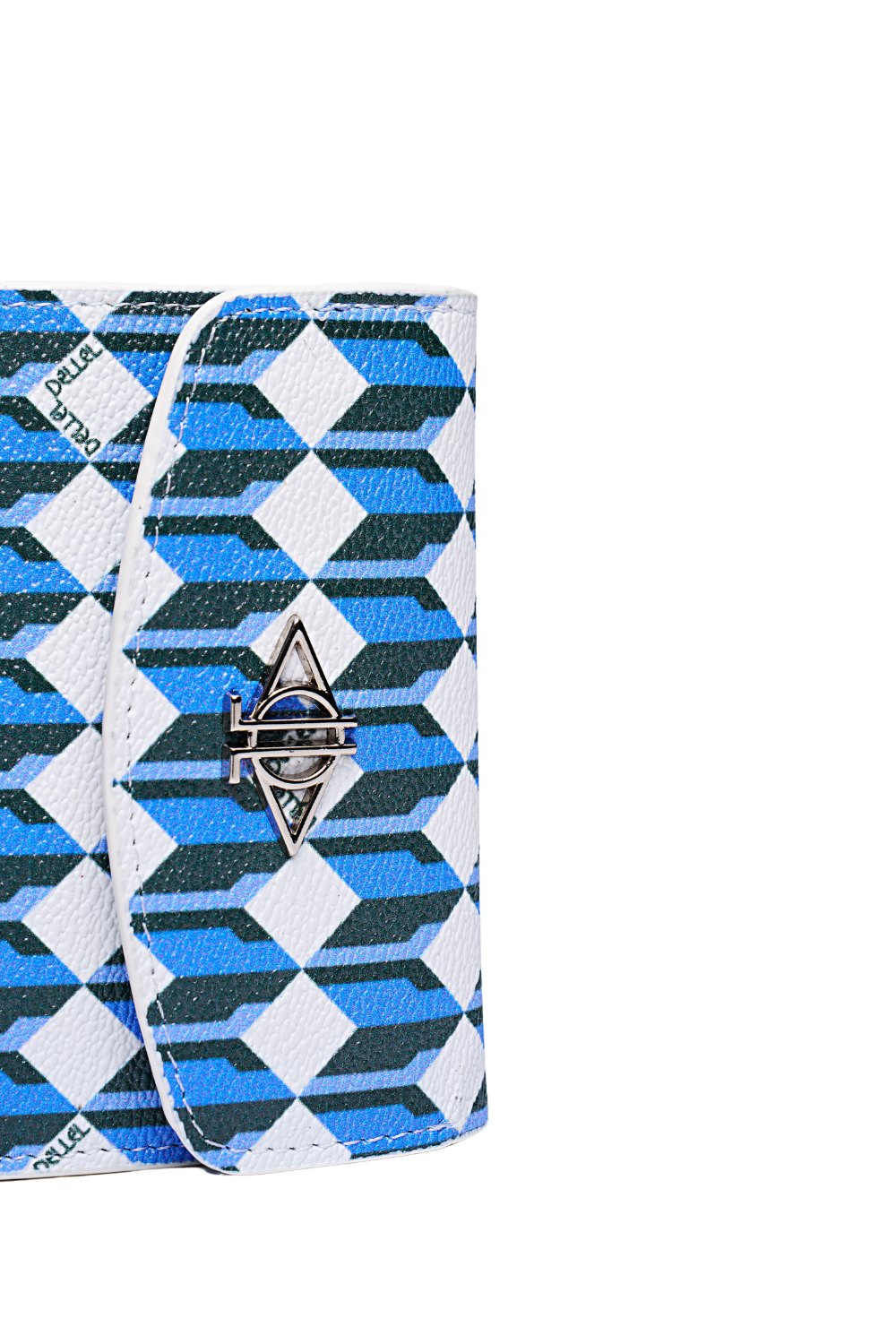 Dellel Deri Monogram Mavi Cüzdan